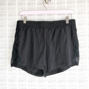 Fabletics Black Mesh Side Runner Shorts
